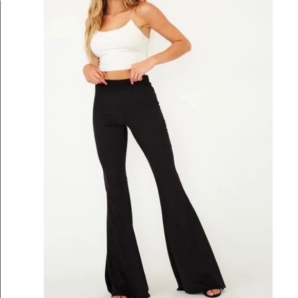 New! Clearance 🎉Black Tennessee Suede wide Flare Bell Pants - Picture 8 of 10